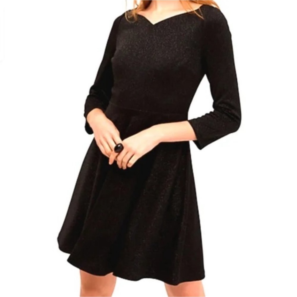 Kate Spade Sparkle Black Dress - Black with Silver thread